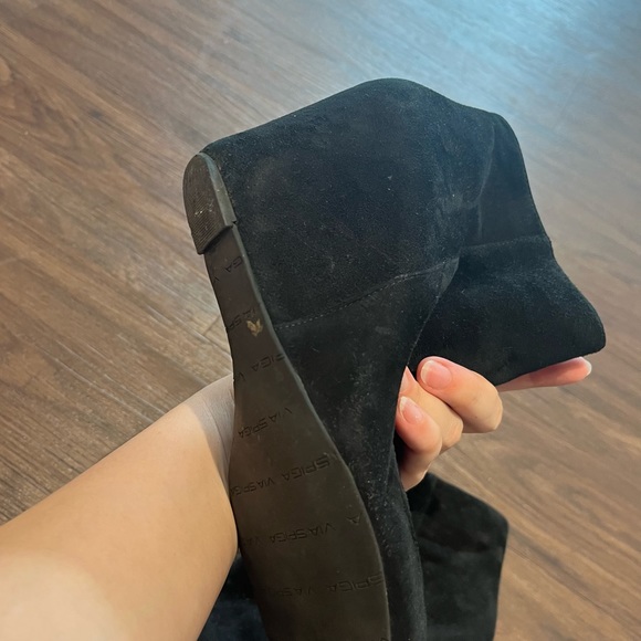 Via Spiga Harrison Suede Wedge Booties - Picture 6 of 7